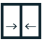 Icono de ventanas y puertas correderas